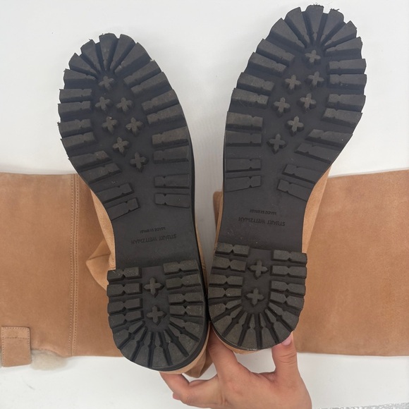 Stuart Weitzman Alpine Shearling Trim Leather Knee High Boots Size 9 - Picture 11 of 16